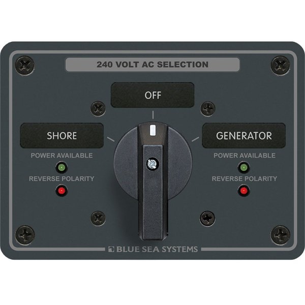 Blue Sea Systems Blue Sea 8363 AC Rotary Switch Panel 65 Ampere 2 Positions + OFF, 3 Po 8363